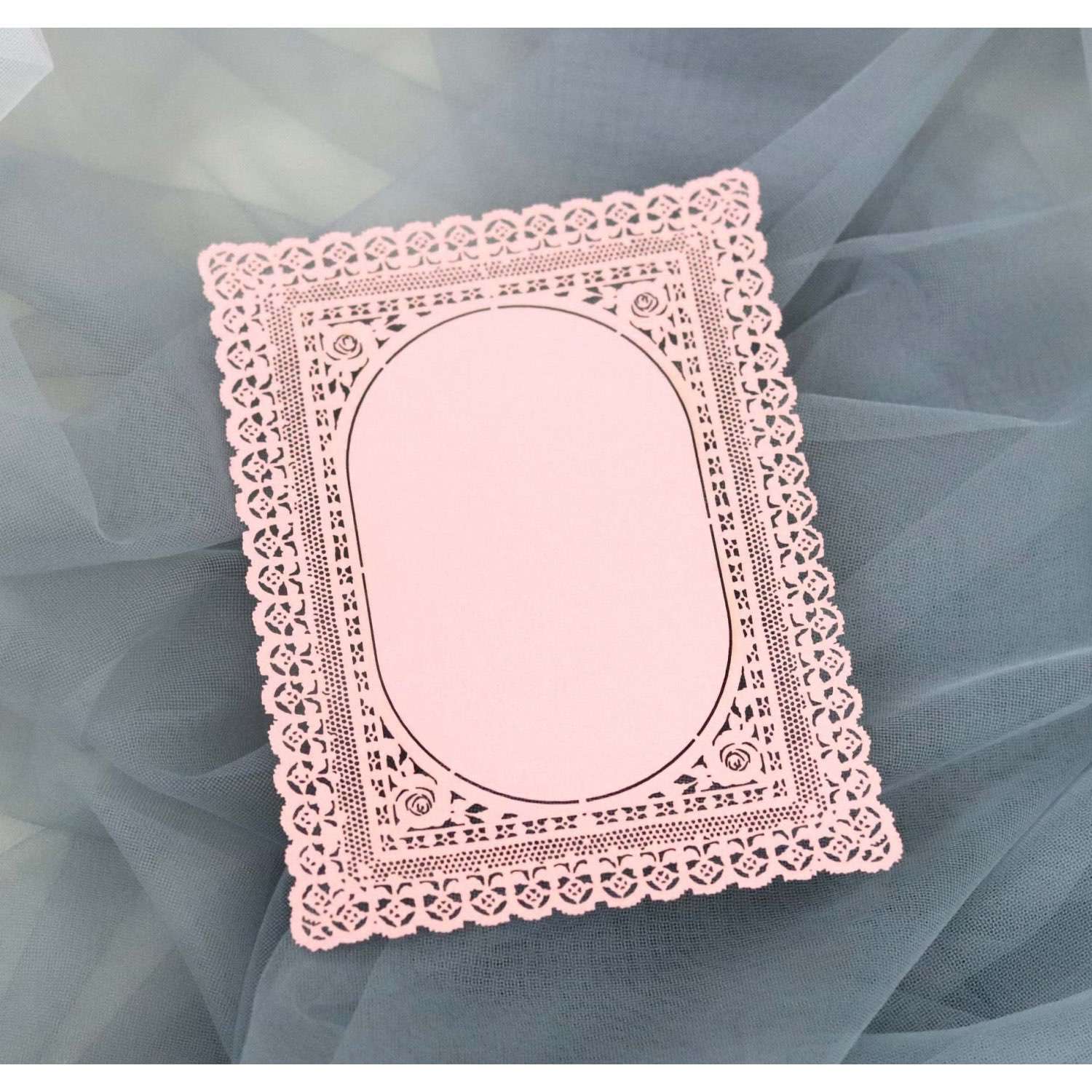 Marriage Invitation Card Laser Cut Iridescent Paper Small Card Lace Invitation 